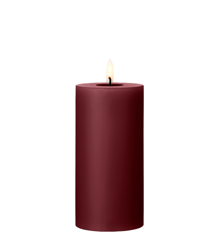 LED pillar candles - No. 44/2 | DEEP WINE, 15 cm