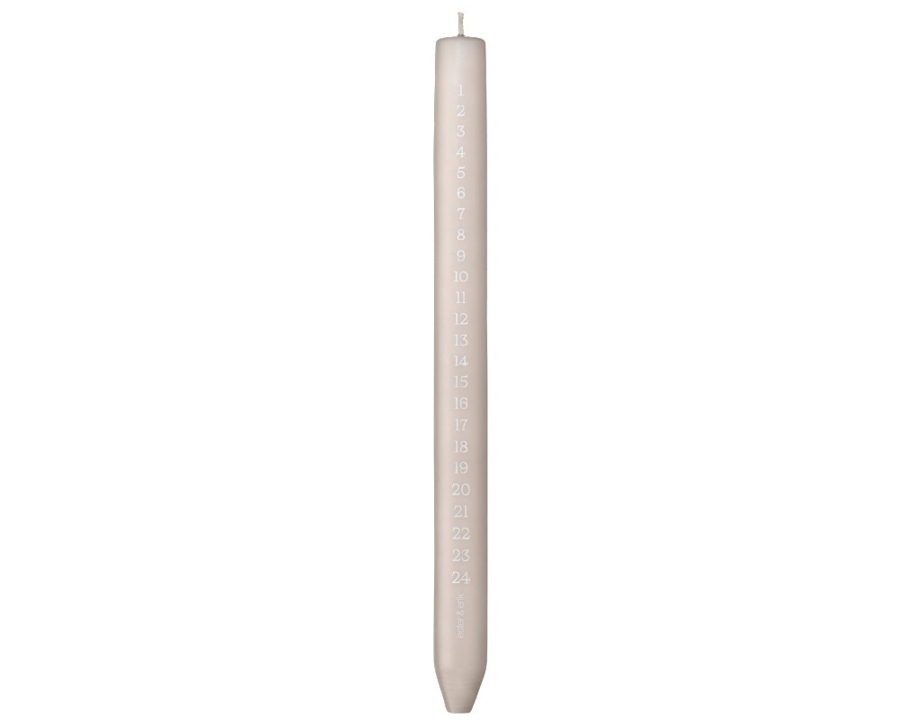 Cylindrical calendar candle - No. 22 | LINEN GREY